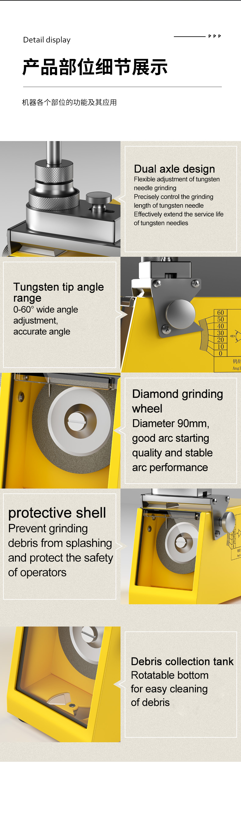 Tungsten rod grinder